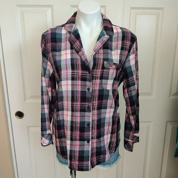 Victoria's Secret plaid long sleeve pajama top sz S - Picture 2 of 11
